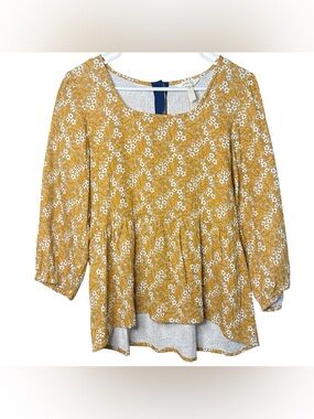 Matilda Jane Mustard Floral Peasant Top